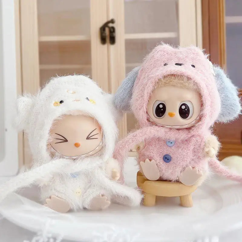 Mini Plush Doll'S Clothes Outfit Accessories For Korea Kpop Exo Labubu sitting party V2 Idol Cute hat Clothing Gift