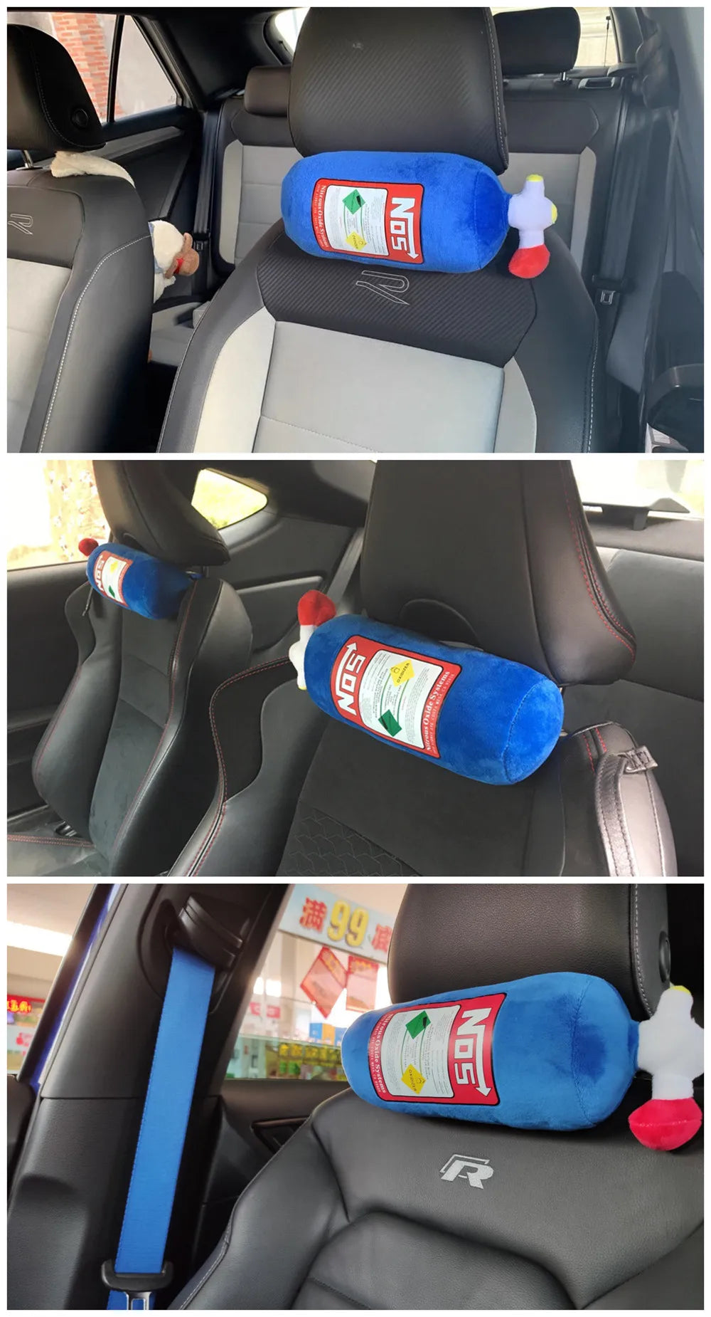 2023 NOS Nitrous Oxide Bottle New Plush Toys Pillow Stuffed Soft Turbo JDM Cushion Gifts Car Decor Headrest Backrest Seat Neck