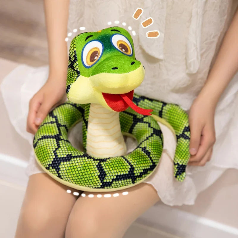 25/35/45cm Hot Sale Simulation Green Snake Plush Doll Reptile Funny Snake Holiday Birthday Gift Doll Home Decoration