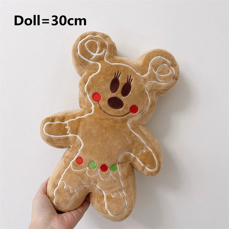 Cute Gingerbread Man Plush Toy Cartoon Soft Anime Biscuits Man Plushies Lovely Appease Doll Pendant Xmas Gifts for Girl