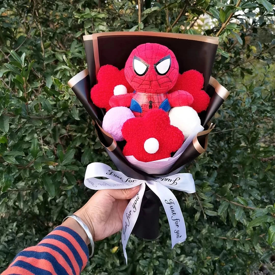 The Avengers Cute Super Hero Spider-Man Iron Man Superman Captain America Plush bouquets Kids Christmas Day Birthday Gifts