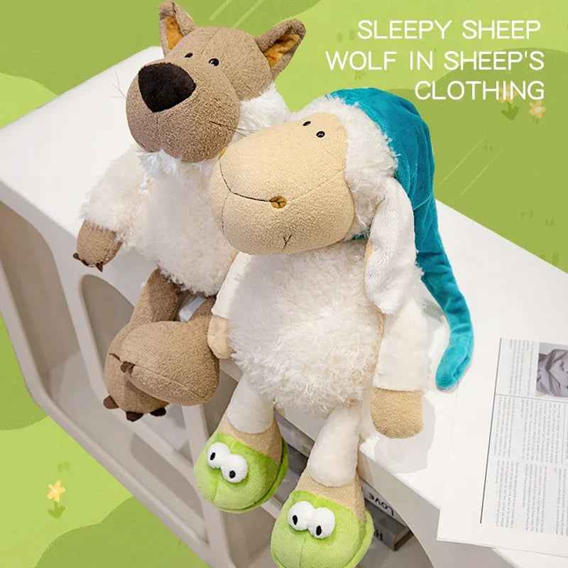 25/35/50cm Creative Sleepy Sheep Plush Wolf Sheep Clothing Lamb Toy Cute And Soft Gift Plush Toy Holiday Gift Plush Sheep  Wolf