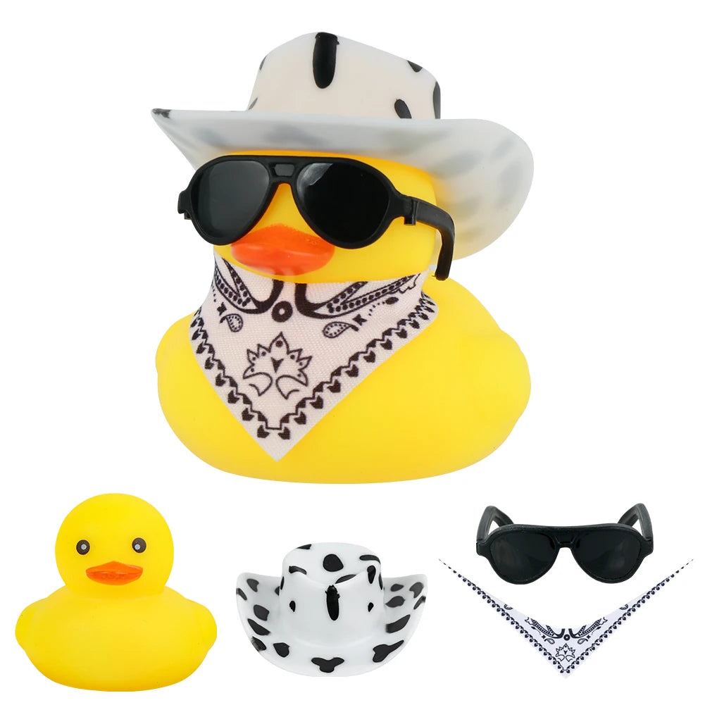 Summer Swimming Ring Yellow Rubber Duck Cute Cowboy Hat Duckies Children's Pool Duck Toys