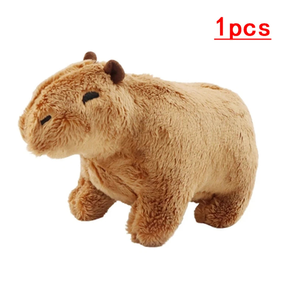 Capybara Plush Simulation Capibara Anime Fluffty Toy Stuffed Animals Soft Doll Children Birthday Gift Sending Sticker