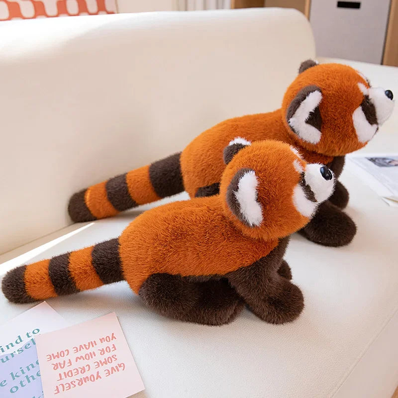 2 Styles Raccoon Plush Dolls Stuffed Toys Lifelike Red Fox Panda Pillows Cartoon Animals Toys Birthday Christmas Gift