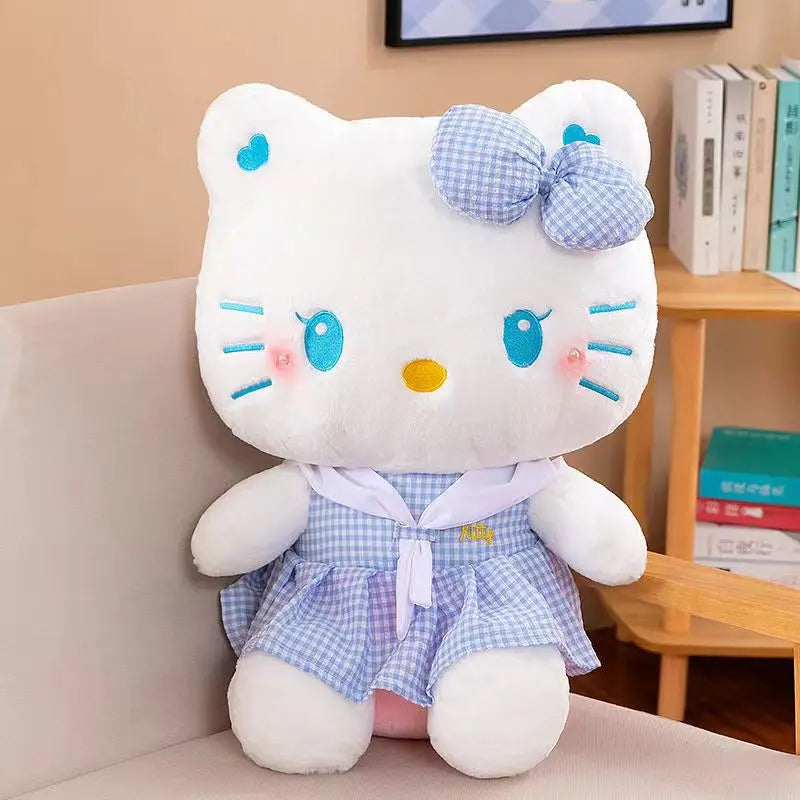 55cm Big Size Sanrio Skirt Hello Kitty Filled Soft Plush Doll Cartoon Plushies Children's Cloth Doll 2024 New Children's Gift