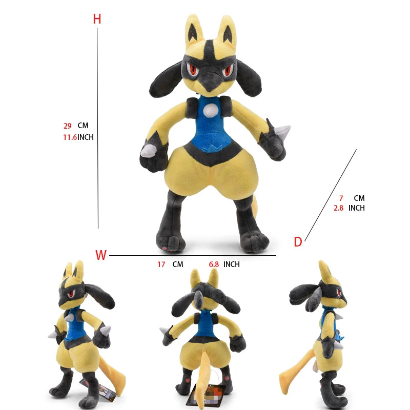 Lucario Pokemon Peluche Plush Toy Anime Shiny Lucario Mega Lucario Soft Stuffed Doll Birthday Gift