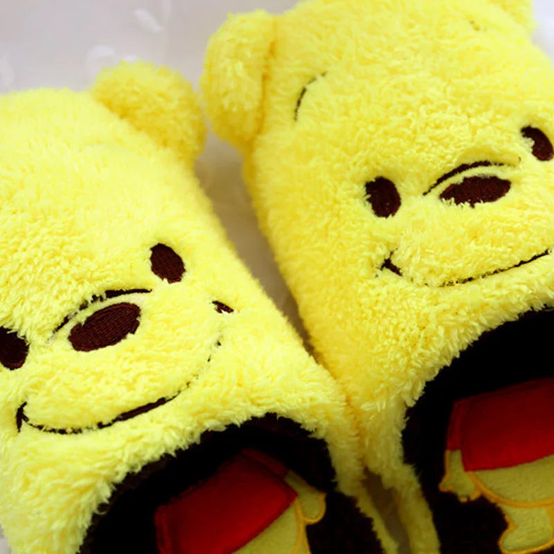 Disney Cartoon Plush Slippers In Autumn And Winter Creative Alien Stitch Winnie The Pooh Soft Home Slippers 35-38 Yards Unisex