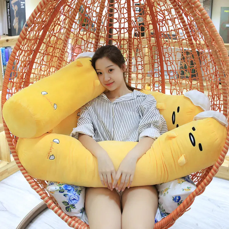 Gudetama Plush Toy Japanese Style Stuffed Anime Throw Pillow Big Size Hug Sleeping Plushies Back Cushion Birthday Gifts Washable