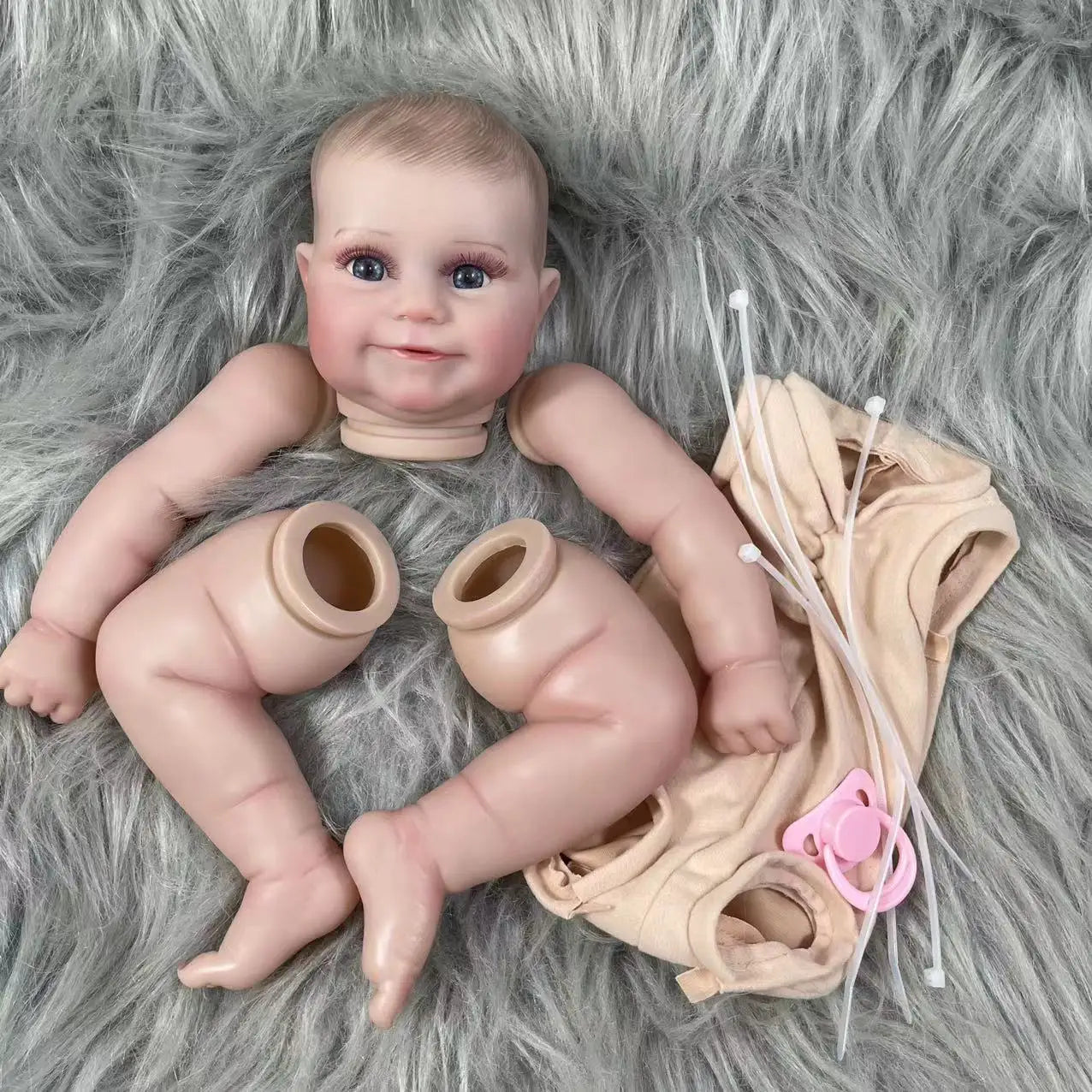 19/24 Inch Reborn Maddie Painted Vinyl Doll Kit 3D Skin Visible Veins Doll Mold Parts With Cloth Body