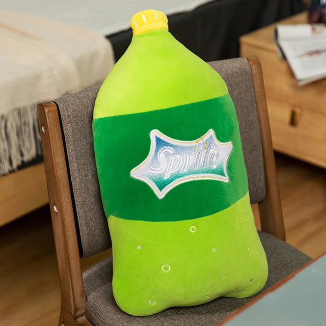 1pc 55cm Simulation Carbonated Drink Plush Pillow Funny Sprite Cola Fanta Soda Soft Stuffed Cartoon Doll Back Cushion Nice Gift