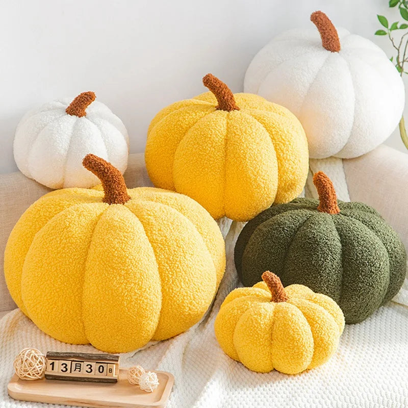 20/35CM Luxury Woody Decor Pumpkin Shaped Pillow Nordic Style Room Decor Pillow Plush Sofa Living Room Bedside Bed Cushion