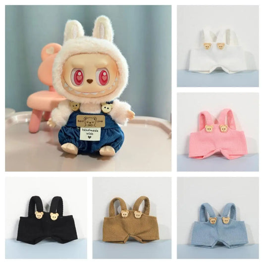 Mini Plush Doll'S Clothes Outfit Accessories For Korea Kpop Exo Labubu V1 V2 Idol Bear overalls Clothing Gift