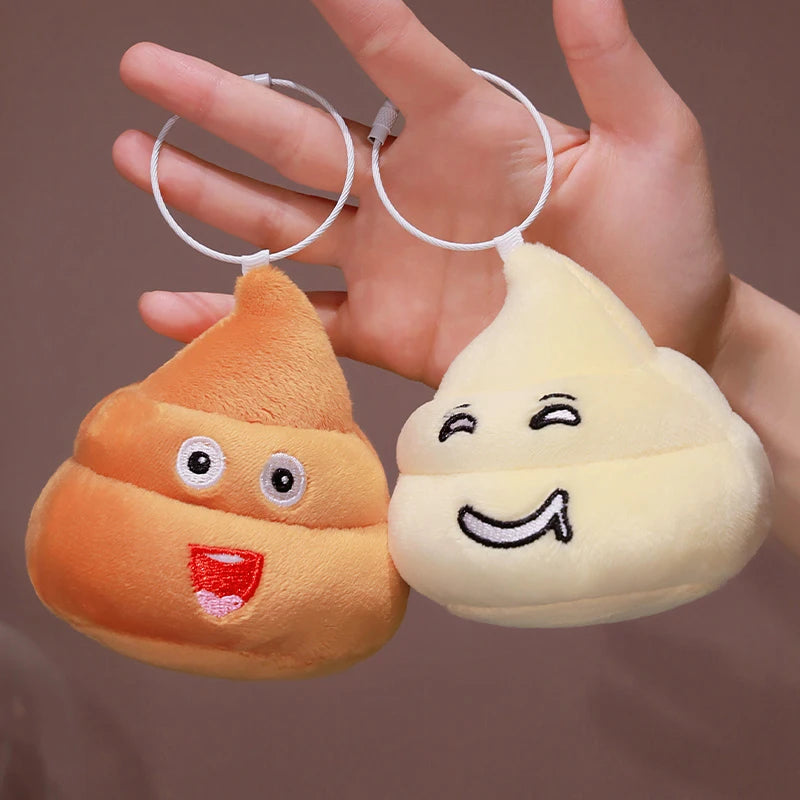 10CM Funny Plush Poop Pendant Toys Cute Expression Poo Keychain Stuffed Small Doll Kawaii Bag Decoration