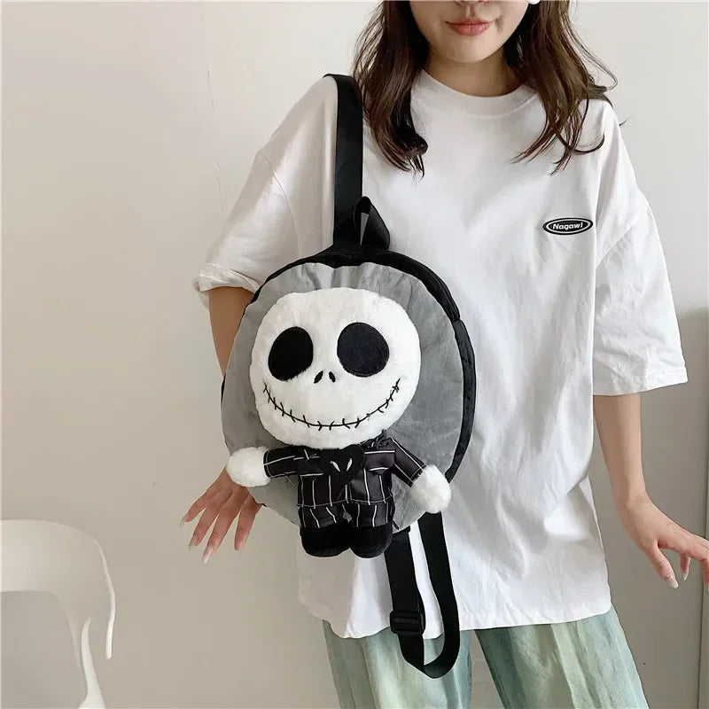 Jack Skellington Plush Children'S Backpack The Nightmare Before Christmas Cartoon Doll Bag Kids Halloween Candy Backpack Gifts