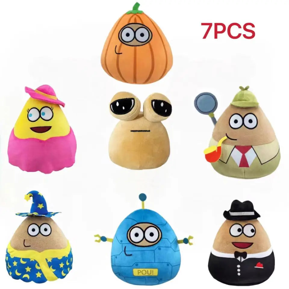 New 1/6pcs My Pet Alien Pou Plush Toys Anime Game The Maw Pou Doll Kawaii Cartoon Soft Stuffed Pillow Children Birthday Xmas Gif