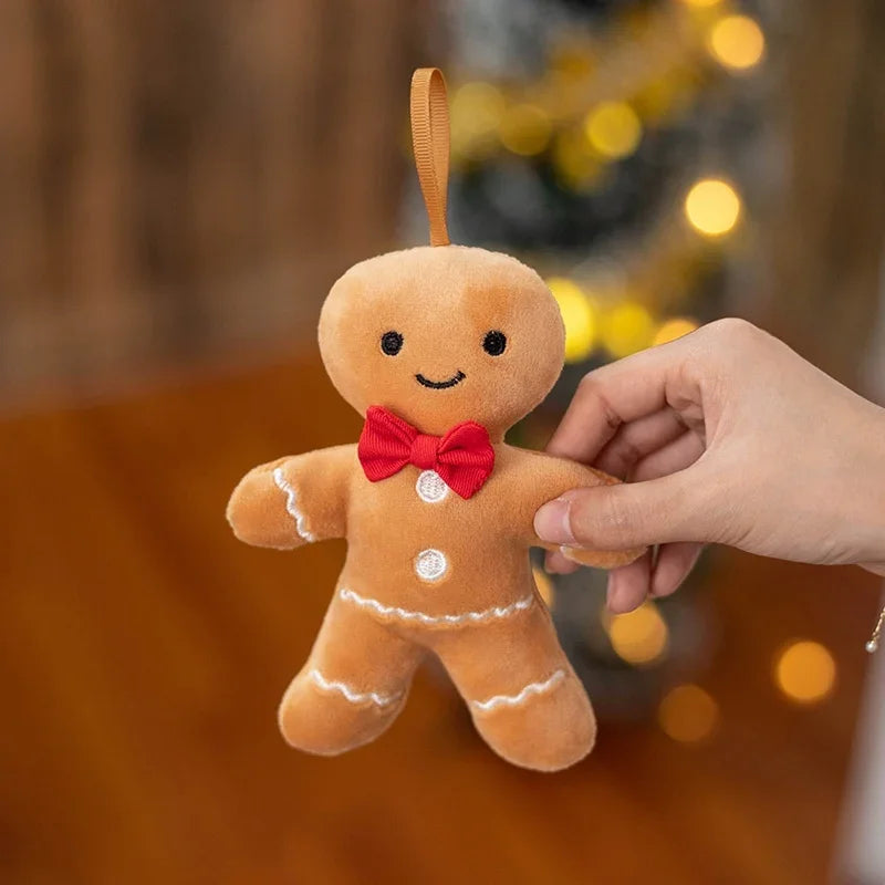 Gingerbread Man Plush Pendant Toy Biscuit Peluche Stuffed Cookie Soft Doll Christmas Room Decoration Birthday Gifts