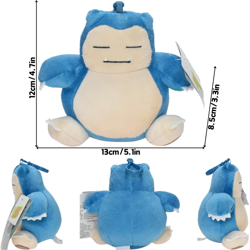 Kawaii Pikachu Charmander Psyduck Plush Toys Keychain Cute Anime Snorlax Stuffed Animals Peluche Pendants Dolls Gifts