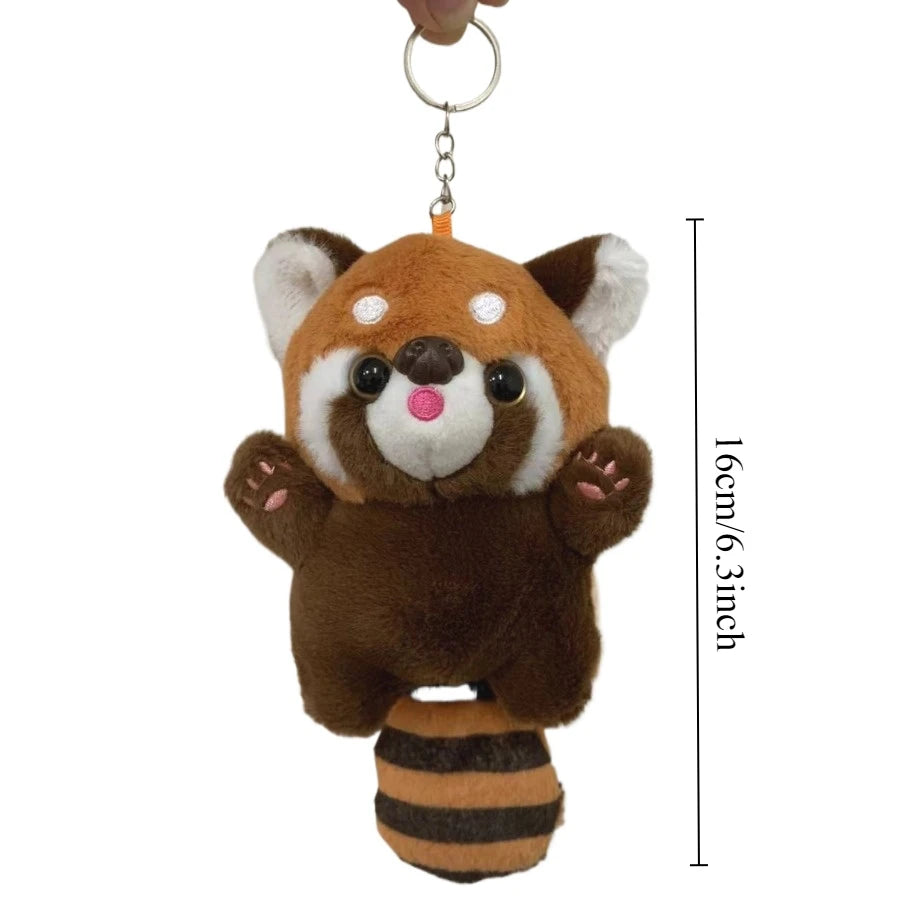 Red Panda Plush Backpack Cute Plushie Doll Women Crossbody Fur Soft Shoulder Bag for Camping Travel Party Female Birthday Gift