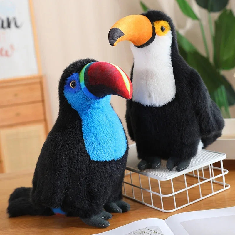 1Pc 20/30/40CM Simulation Toucan Plush Toys Lifelike Multicolored Bird Plush Dolls Stuffed Soft Pillow Room Desktop Decoration