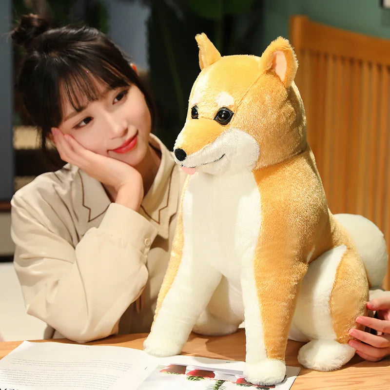 Giant Lifelike Shiba Inu Dog Plush Toy Sitting Dog Stuffed Puppy Dog Soft Animal Toys for Girls Birthday Gift Kawaii Home Decor