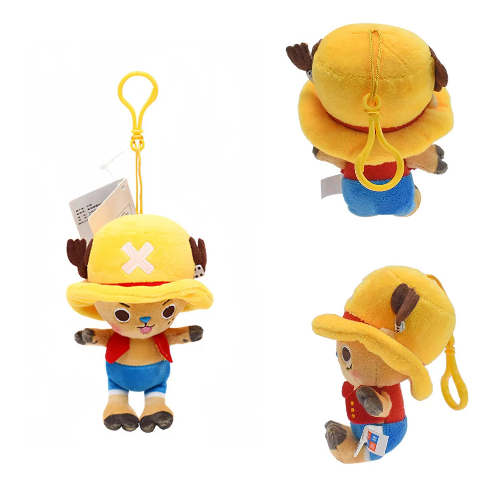 12cm Anime One Piece Original Plush Pendant Doll Luffy Toy Tony Chopper Laboon Sabo Keychain Soft Stuffed Backpack Ornaments Toy