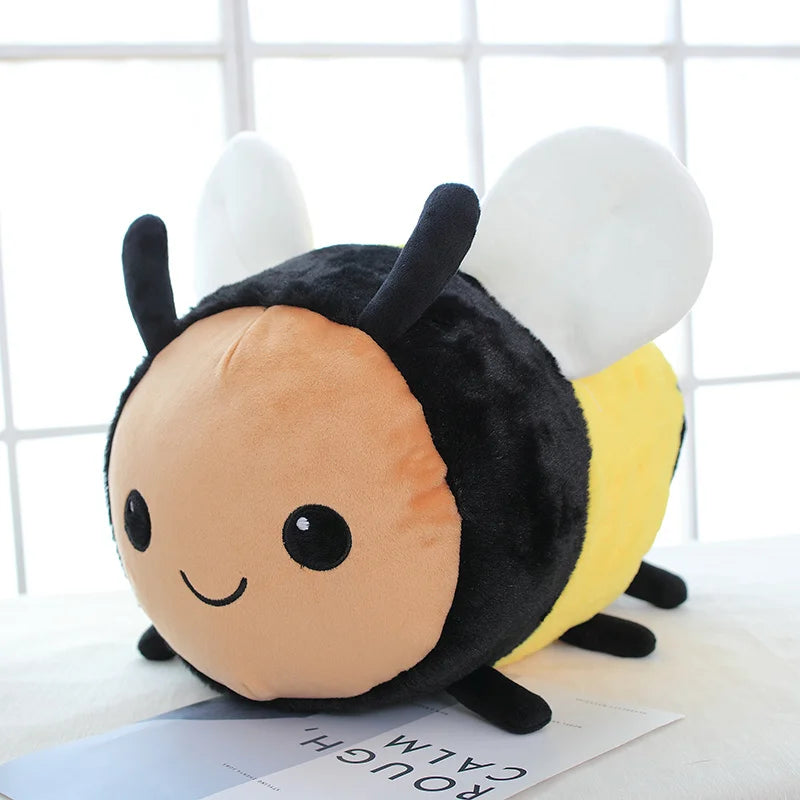 Fuzzy Bumblebee Ladybug Stuffed Insect Plush Toy Bee Ladybird Soft Doll Kids Toys Birthday Christmas Gift for Child