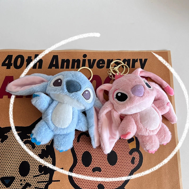 Cute Stitch Plush Toy - Lovely Lilo & Stitch Doll Angel for Girl's Bag Pendant Key Chain