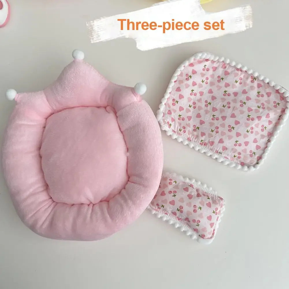 Doll Bed for Labubu Bed Contain 2 Pillows Sleeping Bag 1/12 BJD Doll Accessories