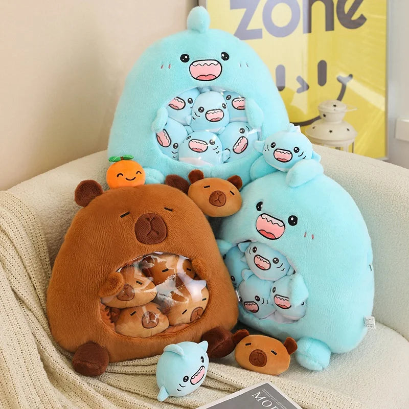 New Plush Pudding Bag Candy Bag Mini Balls Panda Koala Capybara Yellow Bear Dolls Animals Plush Pillow Birthday Gift for Kids