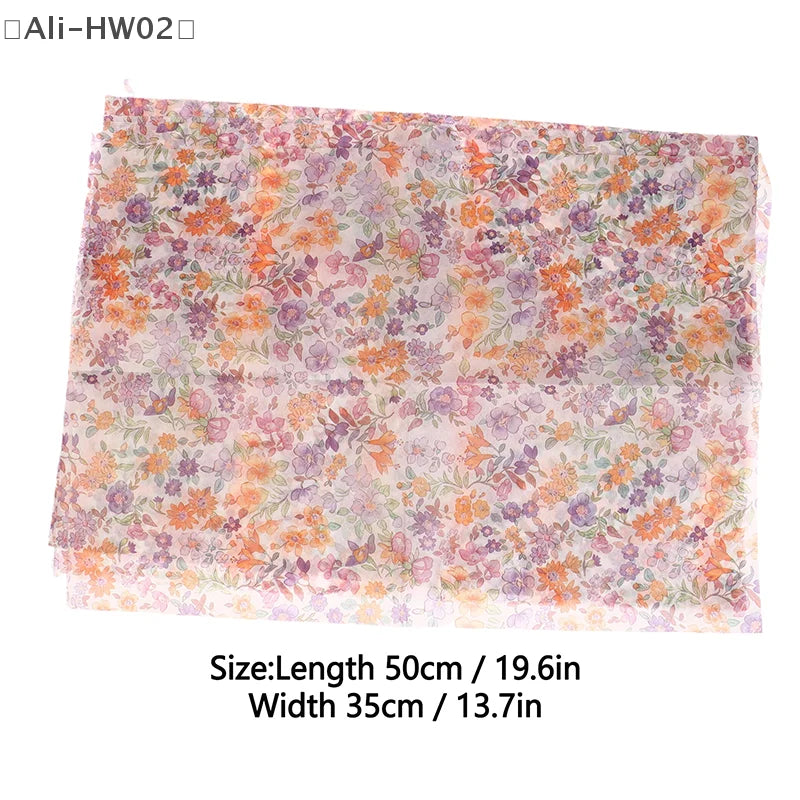 〔HW02〕10 Sheets Small Fresh Purple Flowers Ins Style Gift Wrap Packing Paper for Anniversary & Party 50X35cm