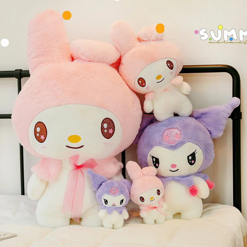 25CM Sanrio Plush Dolls Cute Plush Toys Kuromi Melody Cartoon Plush Stuffed Toys Soft Pillow Plushies Doll Birthday Gifts Girls