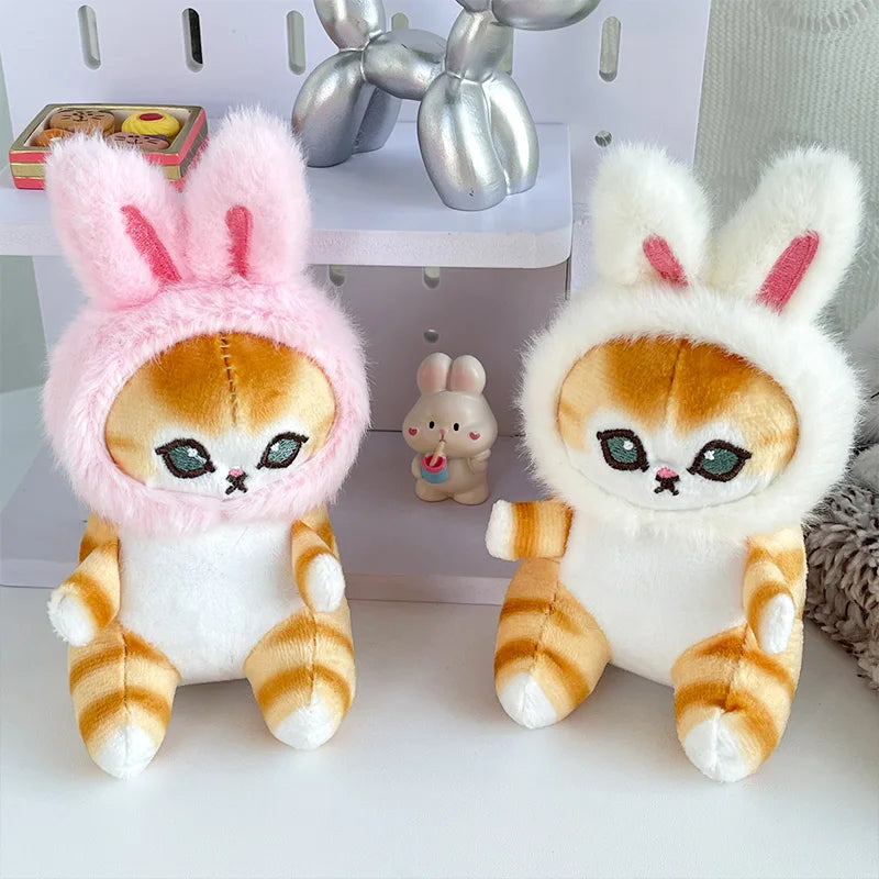 Cute kittens, plush dolls, bunnies, three-dimensional animal toys, creative personality, school bag pendants, fashion keychains