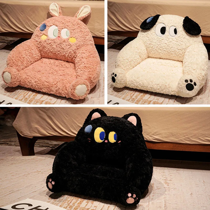 Cartoon Lovely Big Eyes Cat&Dog&Bunny Series Kids Sofa Chair Plush Toys Seat Baby Nest Sleeping Bed Adult Pillow Stuffed Cushion