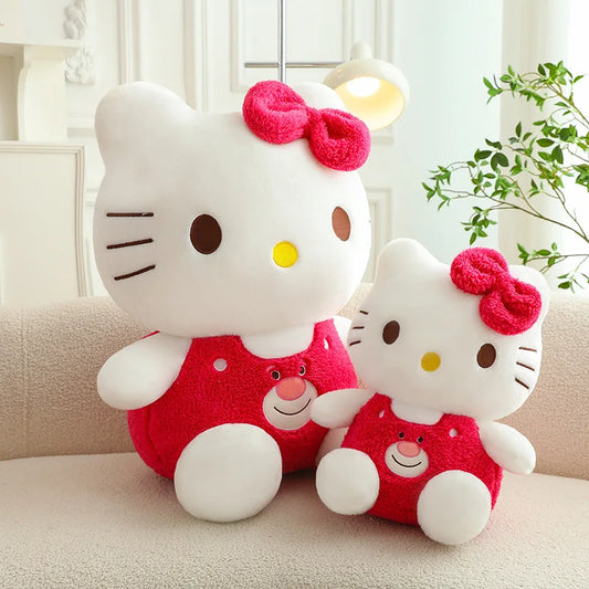 Sanrio Hello Kitty Red Lotso Clothes Stuffed Toys Cute Plush Toys Kawaii Decoration Christmas Gifts Children Dolls for Girl