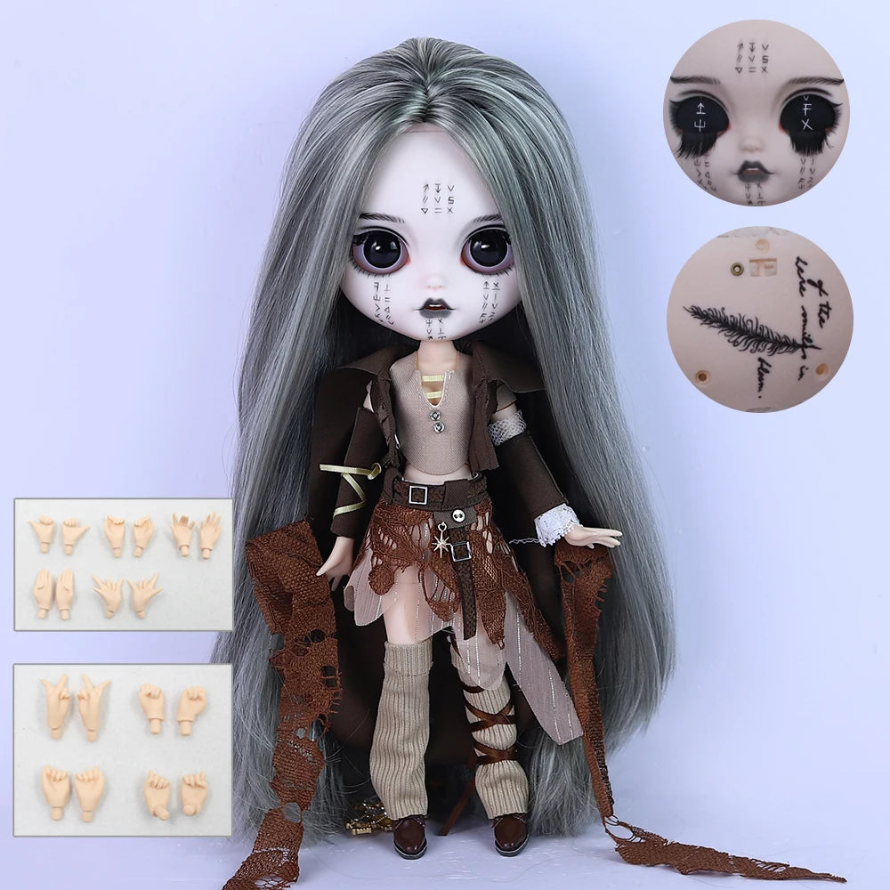 ICY DBS Blyth 1/6 doll hand-painted set ritual shape dark style black eyelids long eyelashes sleepy eyes doll set SD