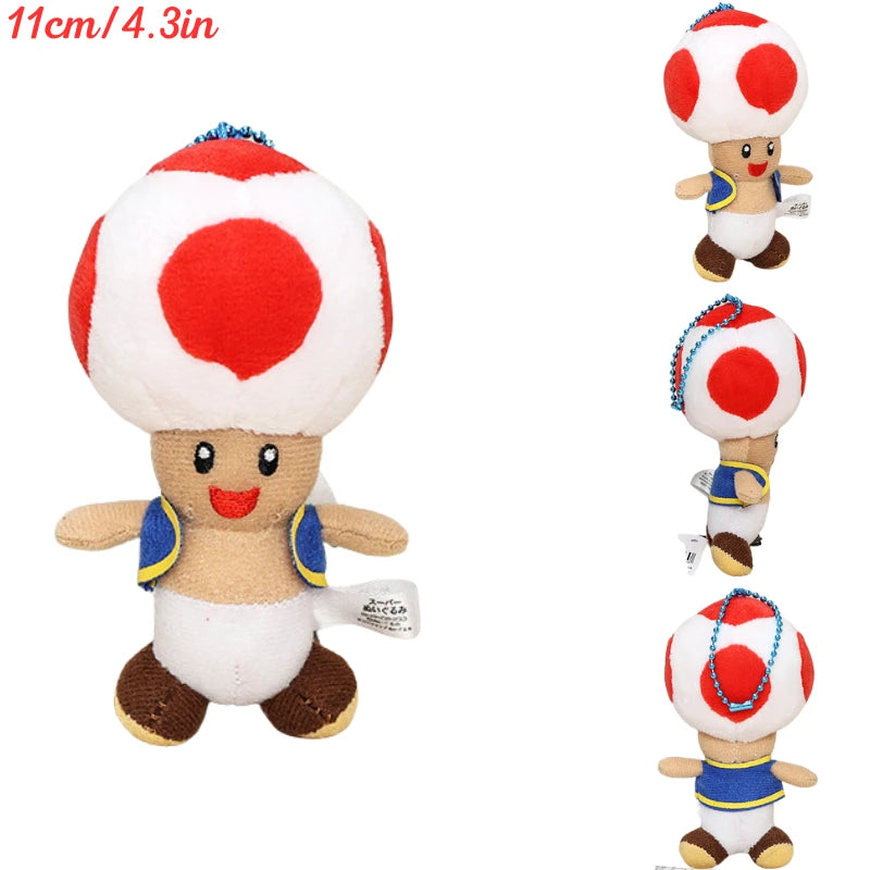 Kawaii Mario Luigi Plush Toys Keychain Koopa Troopa Bob-omb Yoshi Shy Guy Toad Triple Banana Anime Stuffed Peluche Dolls Pendant