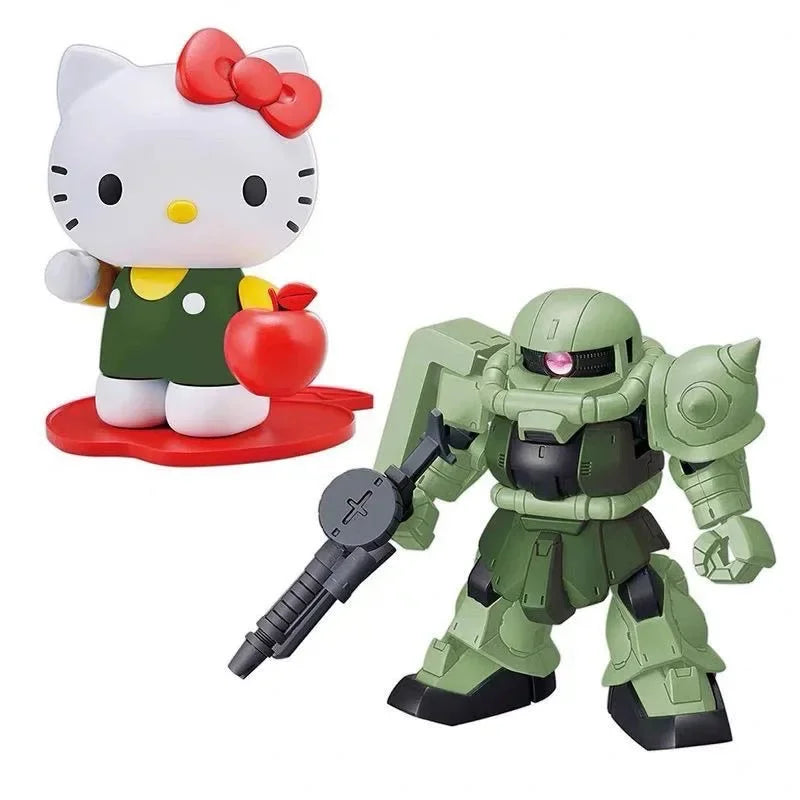 Mengshan Zaku 2 Figure Hello Kitty KT Series Collection Assembly Model Action Figures Robot Figurine Cute Plastic Toy Girl Gifts