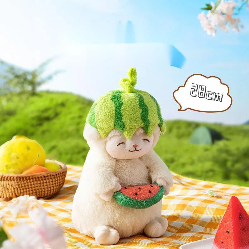 28cm Stuffed Sheep Plush Toy Eat Melon Stuffed Sheep Toy Watermelon Strawberry Lemon Plush Soft Toy For Kid Christmas Gifts