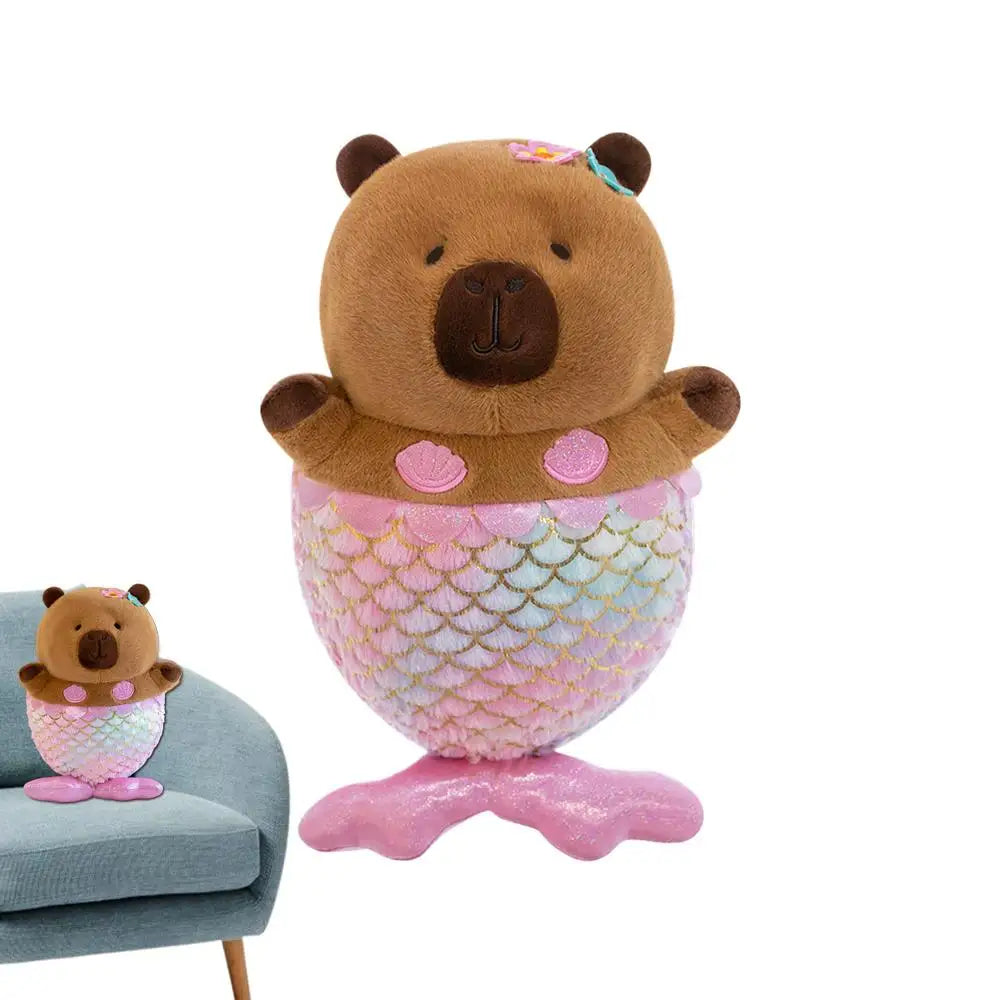 Stuffed Capybara Soft Mermaid Capybara Doll Cozy Capybara Plush Pillow Cute Soft Plush Capybara Plushie Stuffed Toys Doll