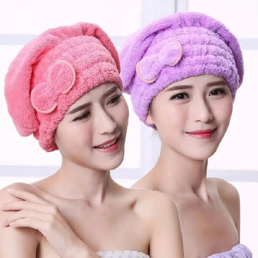 1Pc Microfibre Quick Hair Drying Bath Towel Bowknot Wrap Towel Cap Bathroom Accessories Bonnets For Women Designer Shower Cap