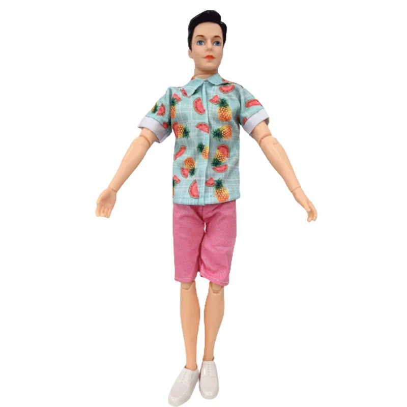 1 Set Ken Doll Clothes Casual Suit Short Pants Shirt Fashion Summer Suit Doll Boyfriend Ken Clothes for 30cm Doll Accessories