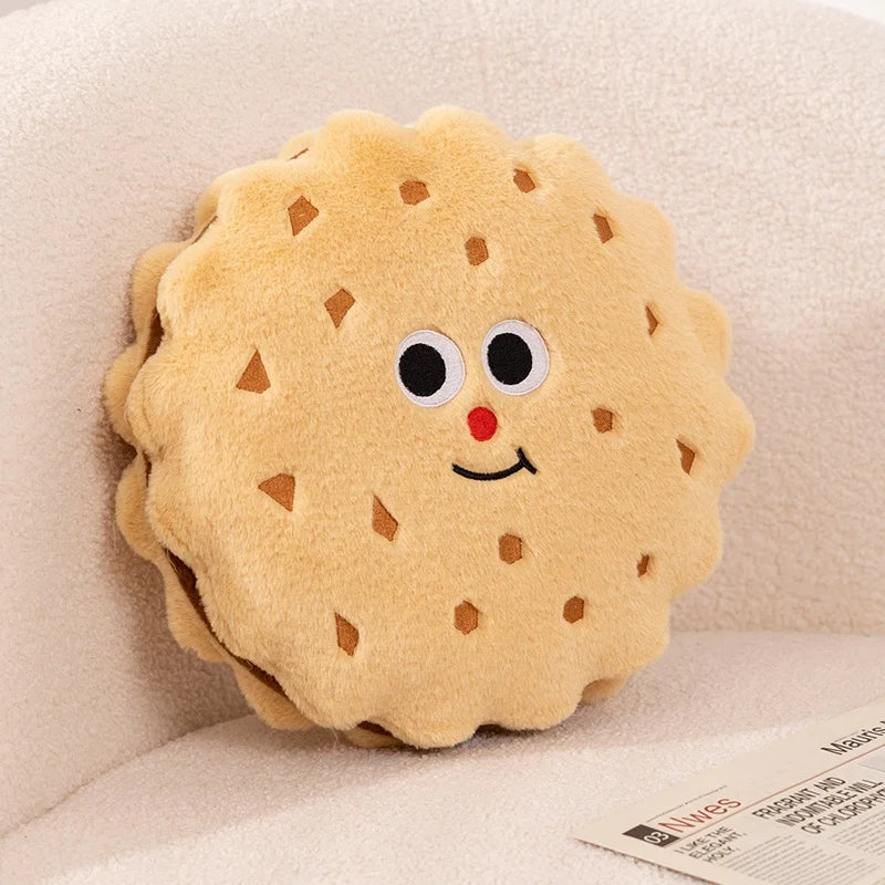 Cartoon Round And Square Sandwich Biscuit Plush Cushion Stuffed Simulation Chocolate Oreo Cookies Toy Pillow Home Decor Gift