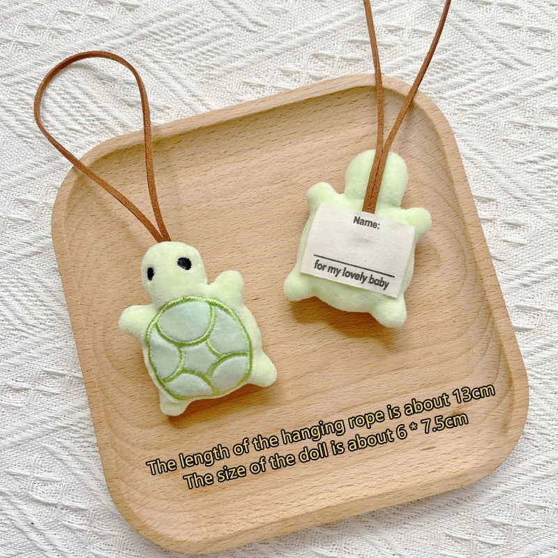 Cute Cartoon Plush Turtle Keychain Kawaii Turtle Doll Unique Design Squeak Knapsack Decor Car Keychain Pendant Accessories