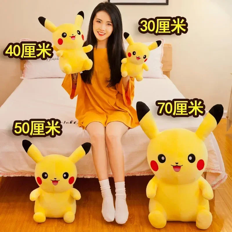 70cm Big Size Pokemon Pikachu Plush Stuffed Animal Cartoon Anime Pillow Dolls Christmas Birthday Gifts Kids Plushies