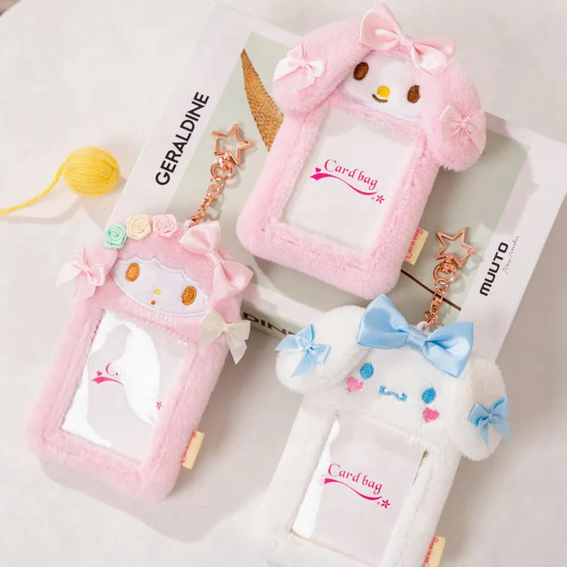 Kawaii Anime Sanrio Kuromi My Melody Cinnamoroll Plush Doll Card Case - Plushy Mart