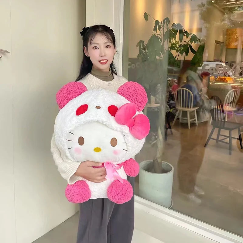 Big Size Sanrio Series Plush Toy Kawaii Melody Kuromi Cinnamoroll Pachacco Cosplay Panda Hello Kitty Stuffed Doll Xmas Kid Gift