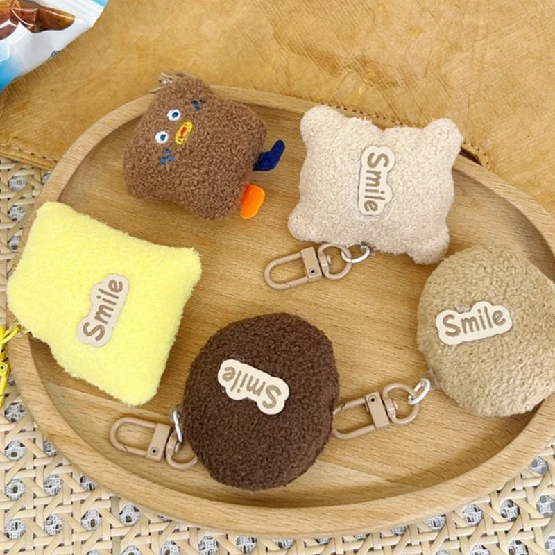 Plush Plush Biscuit Key Chain Cartoon Wacky Car Bag Pendant Trinkets Gifts Korean Style Accessories Cookie Chocolate Key Ring