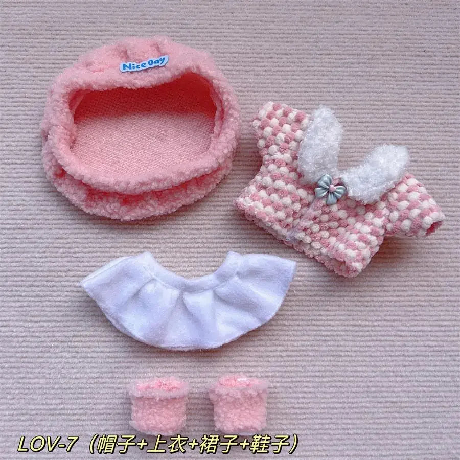 For Baby Three/20cm Rompers Cartoon Doll Replacement Outfit cotton doll baby clothes strap skirt no doll