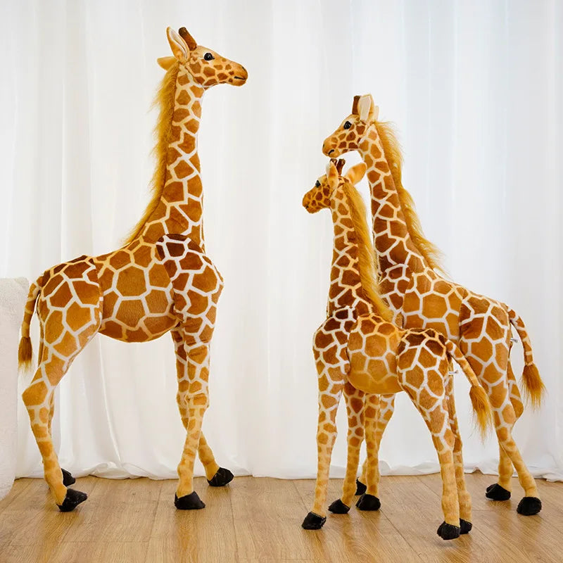 50-140cm High Quality Giant Real Life Giraffe Plush Toys Stuffed Animal Doll Soft Kids Children Baby Birthday Gifts Room Decor